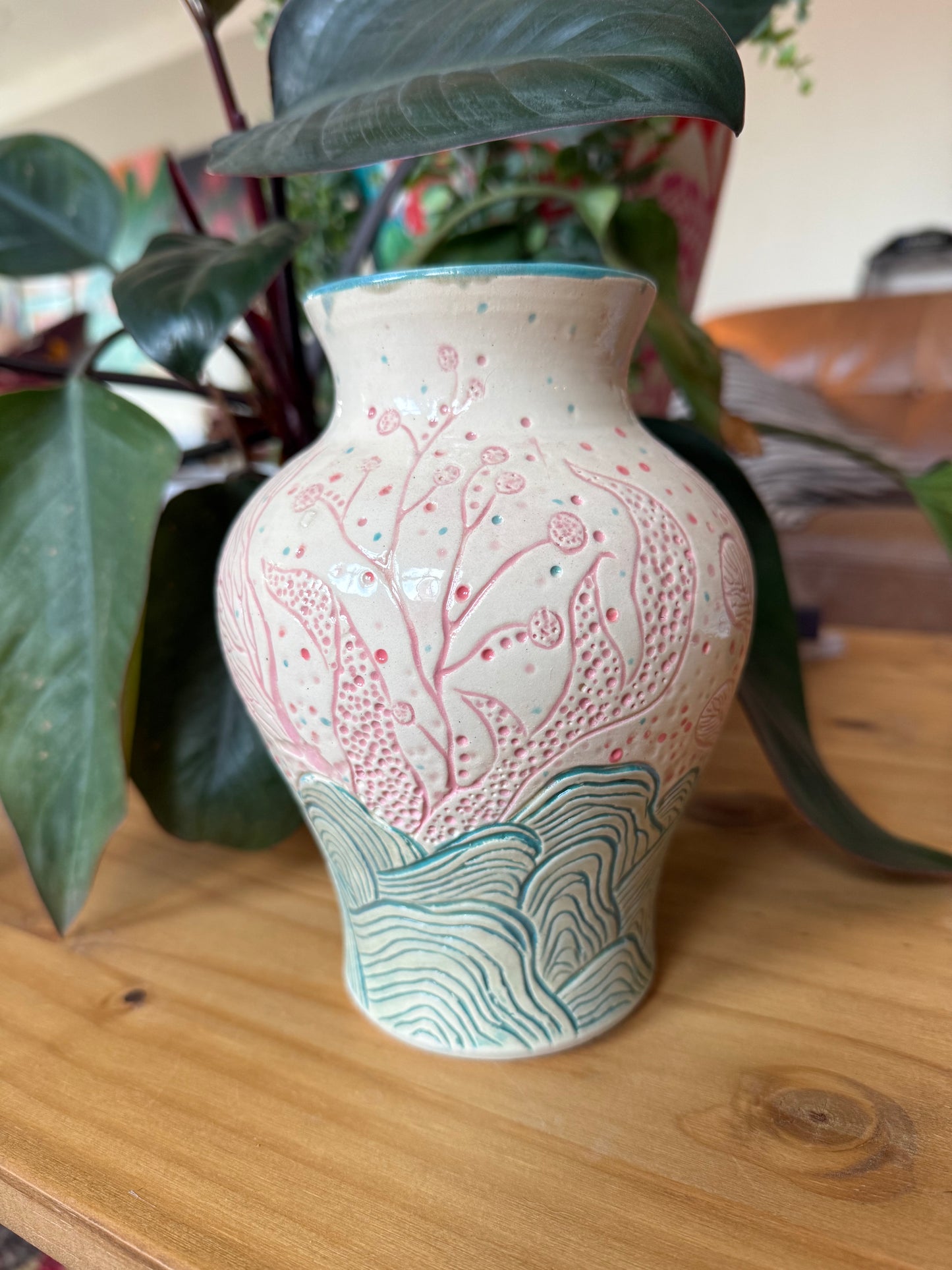 carved vase