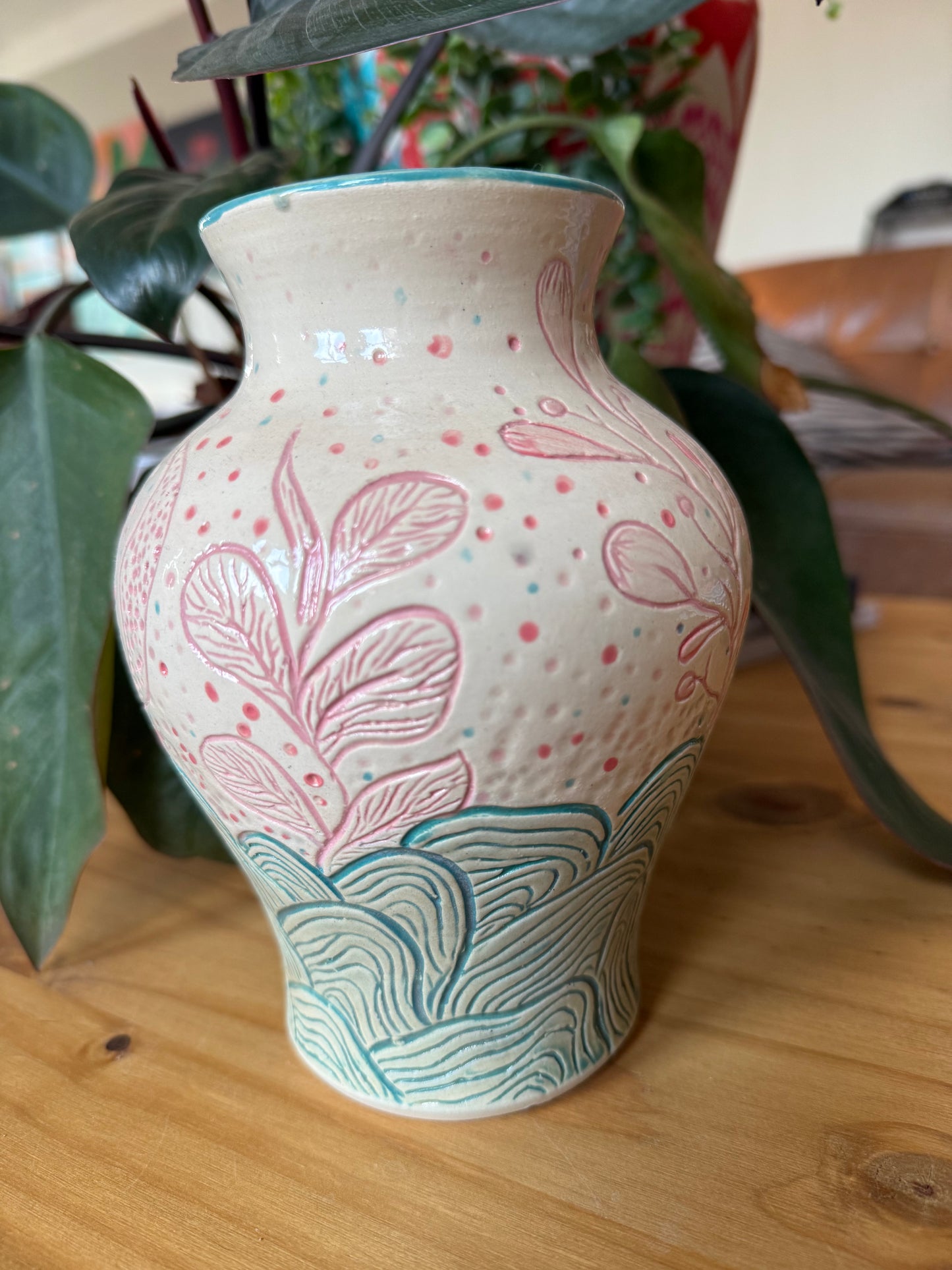 carved vase