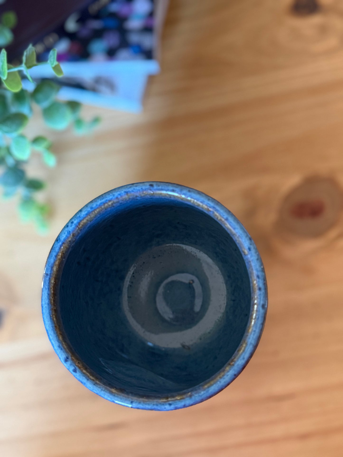 Large Textured Blue/copper cup