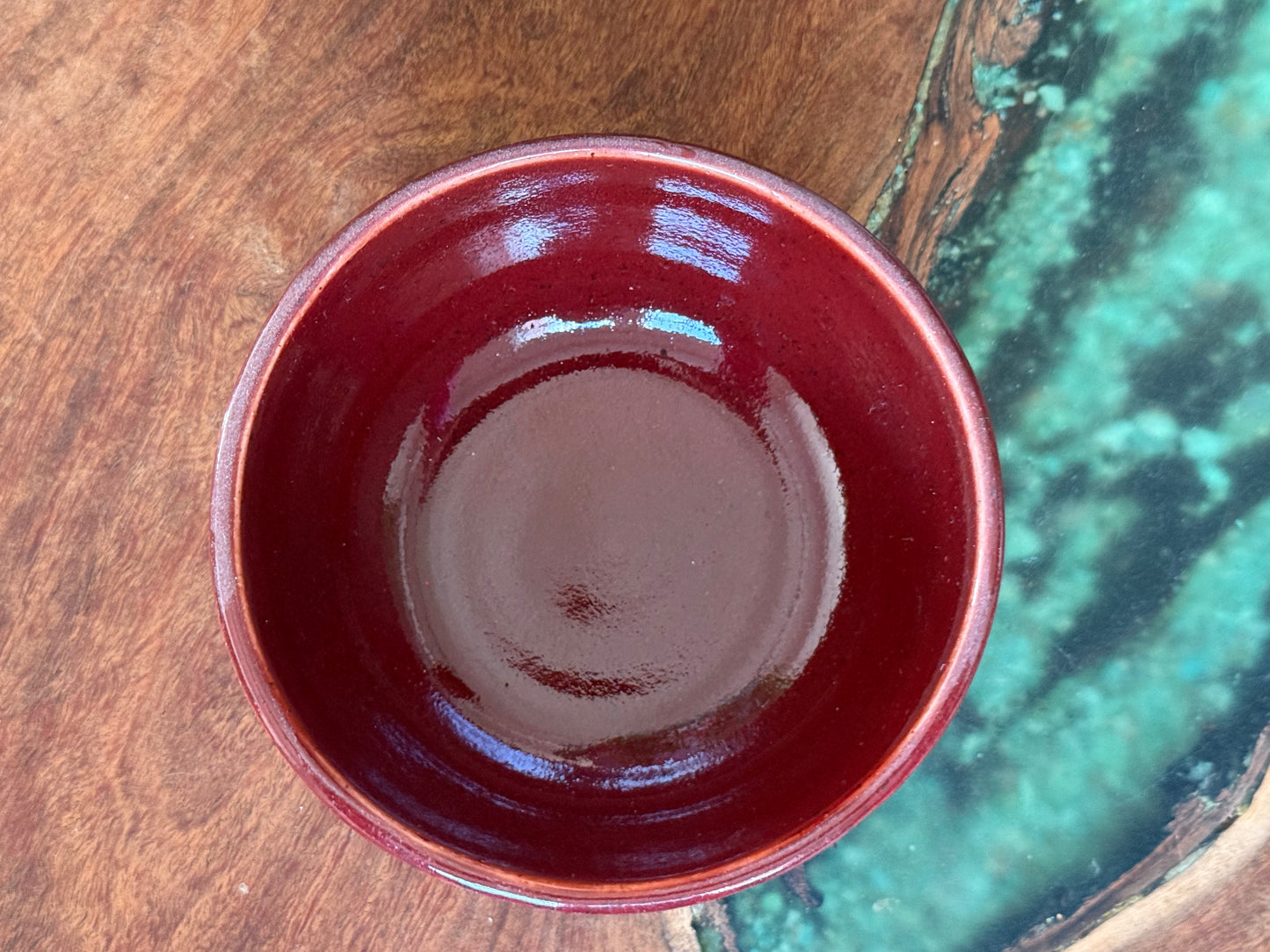 Black and Rust Ceramic Leaf Bowl
