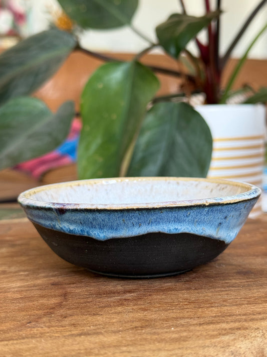 Two-Tone Blue Ceramic Bowl