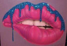 Lip Bite with Glitter Drip (Extra Large)