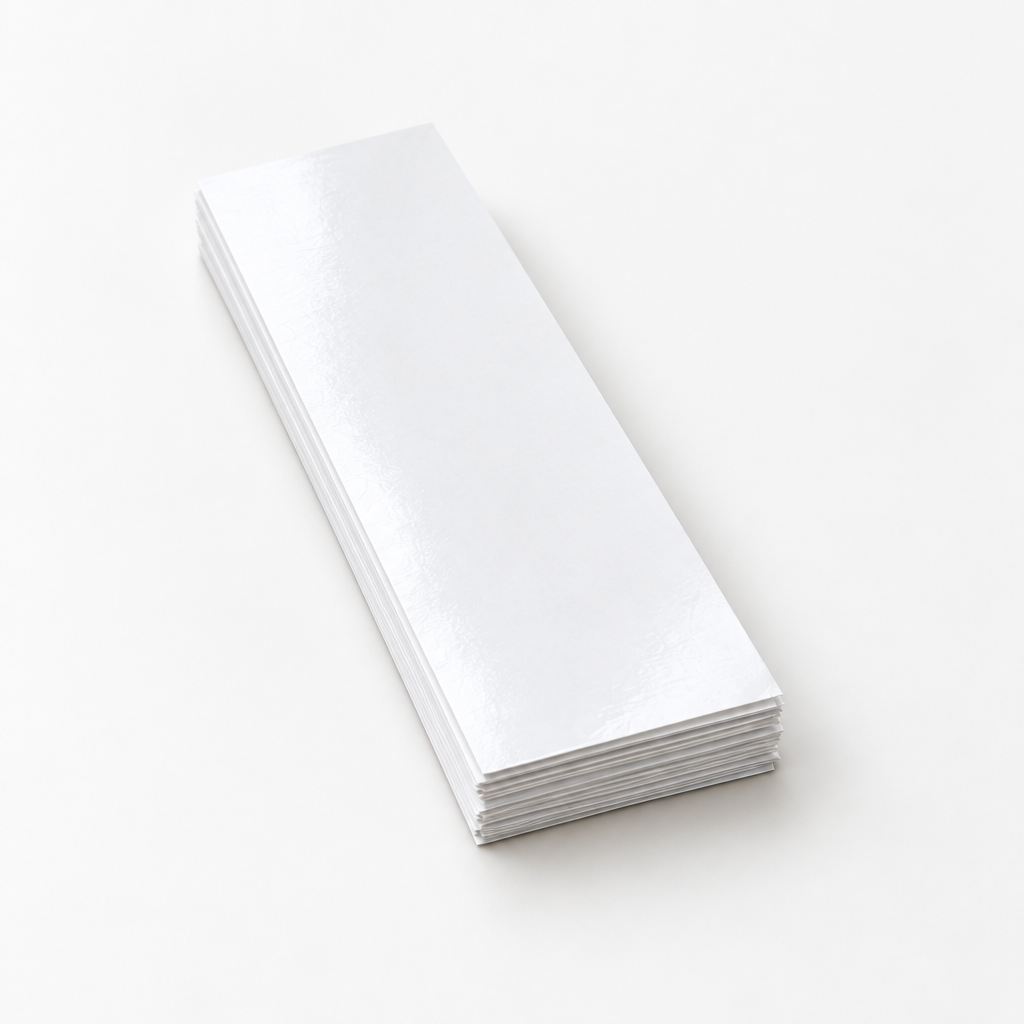 Illustration of Small 2 by 7 inch SWIPIES paper stack; not to scale